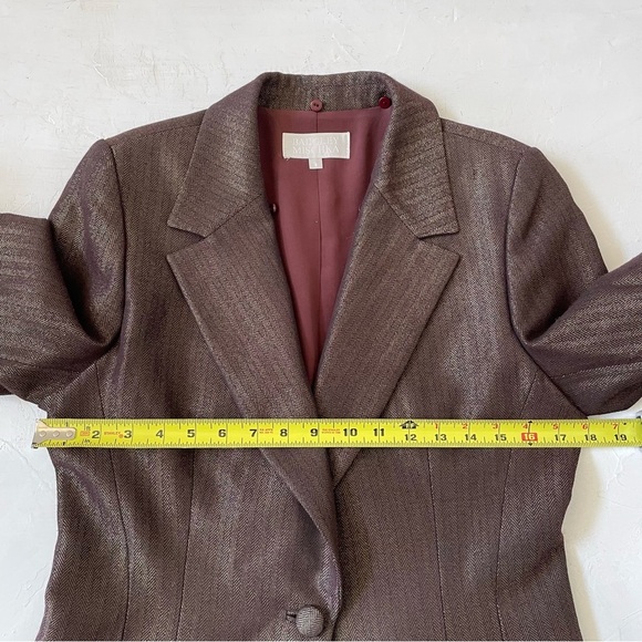 Badgley Mischka Brown Metallic Embellished Beaded Women's Blazer Size 8 - Picture 7 of 12